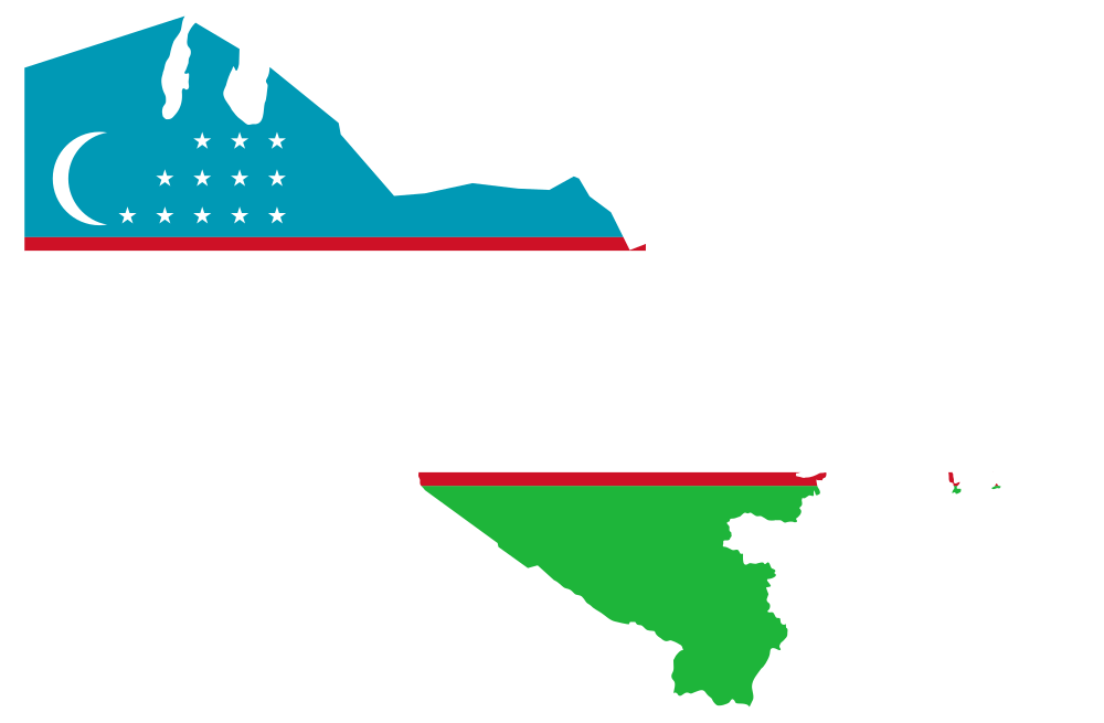 OnlineLabels Clip Art - Uzbekistan Map Flag